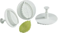 Emporte-pièce feuille de rose à poussoir Lot de 3