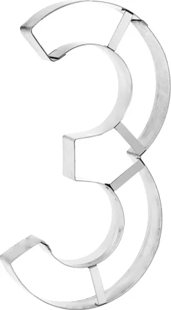 Emporte-pièce inox Chiffre N°3 32 x 16 cm Mallard Ferrière