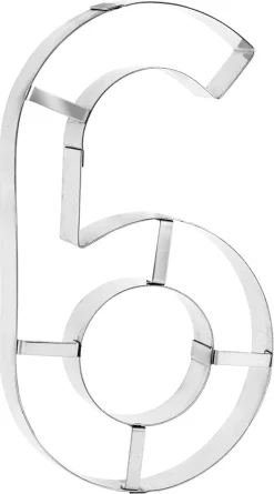 Emporte-pièce inox Chiffre N°6 32 x 18 cm Mallard Ferrière