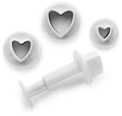Emporte-pièce à poussoir Forme coeur 3 pièces Ibili