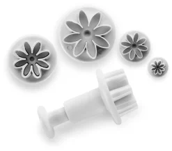 Emporte-pièce à poussoir Forme marguerite 4 pièces Ibili