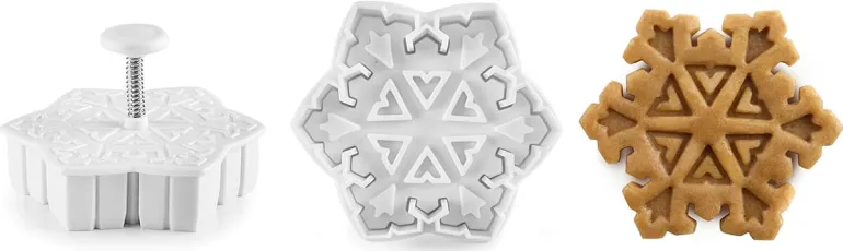Emporte-pièce à poussoir (x 3) Forme flocon de neige Ibili