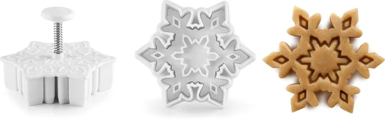 Emporte-pièce à poussoir (x 3) Forme flocon de neige Ibili
