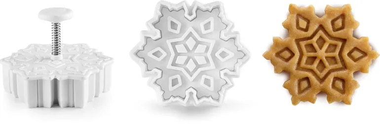 Emporte-pièce à poussoir (x 3) Forme flocon de neige Ibili