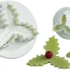 Emporte-piece feuille de houx triple à poussoir Lot de 2 Mallard Ferrière