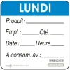 Etiquettes d'identification HACCP Lundi