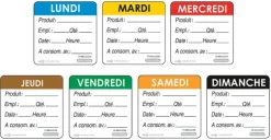 Etiquettes d'identification HACCP Mercredi