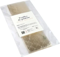 Feuilles de gélatine qualité or 210 bloom origine porcine 20 feuilles Ingredissimo