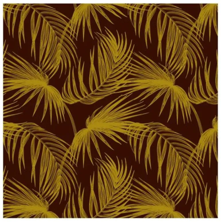 Feuille transfert chocolat Palmiers jaunes Lot de 5 feuilles Valrhona