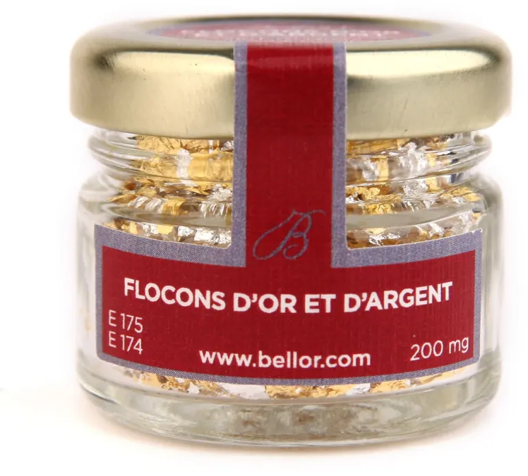 Flocons or et argent 200 mg