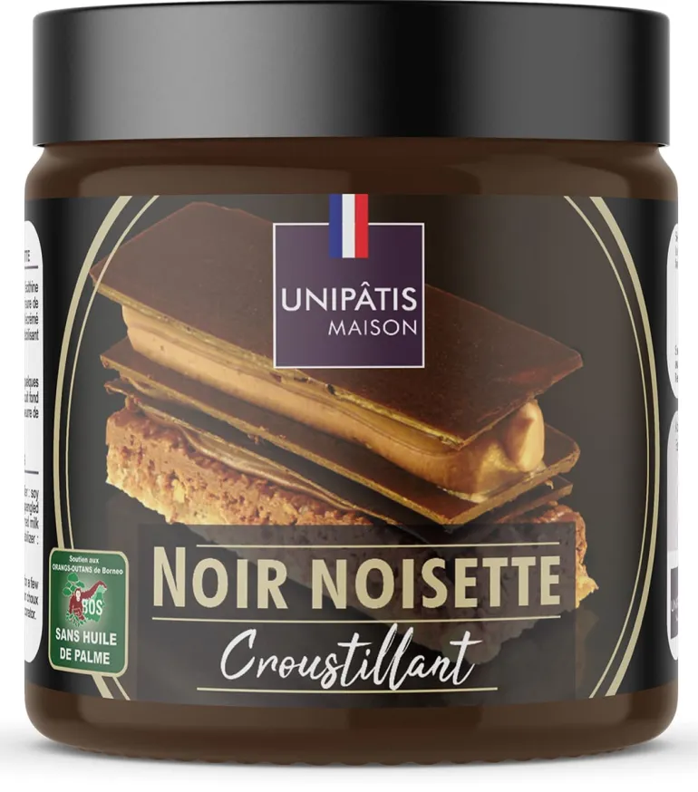 Fourrage croustillant chocolat noir noisettes 250 g Unipatis