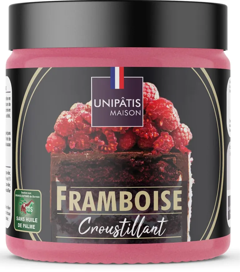 Fourrage croustillant framboise 250 g Unipatis