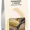 Gourmandises à croquer chocolat noir, lait et dulcey 110 g DDM proche Valrhona