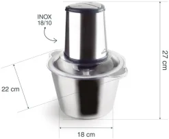 Hachoir électrique tout inox Lacor