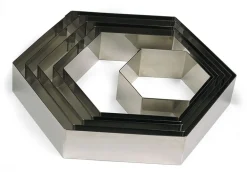 Hexagone inox 26 x ht 4,5 cm Mallard Ferrière