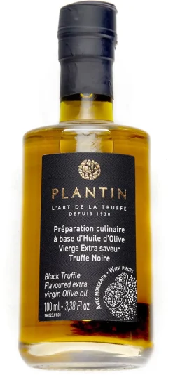 Huile d'olive vierge extra arôme truffe noire avec morceaux 100 ml Plantin