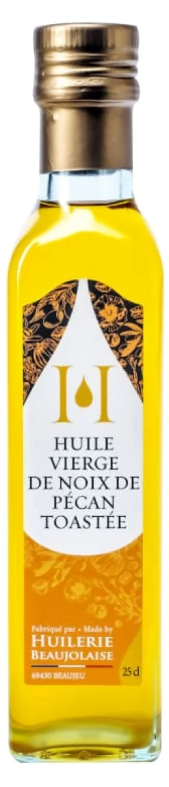 Huile vierge de noix de pécan toastée 25 cl Huilerie Beaujolaise