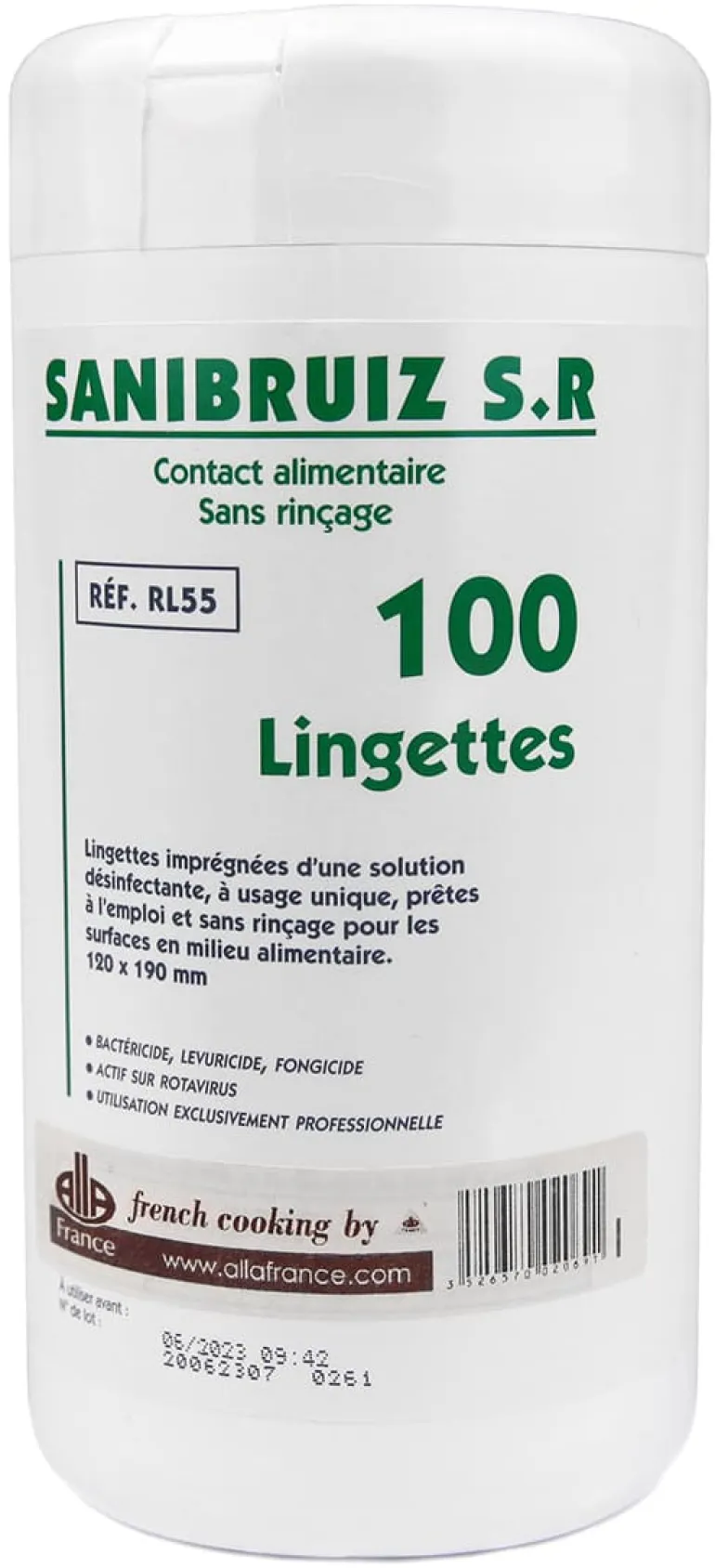 Lingettes de désinfection alimentaire Alla France