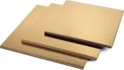 Lot 15 supports carton carré or et noir 20, 24, 28 cm Meilleur du Chef
