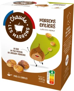 Marrons entiers sous vide cuits à la vapeur 2 x 200 g Chauds les marrons