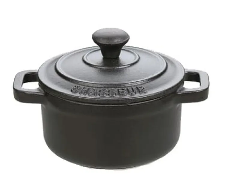 Mini-cocotte en fonte noire Ø 10 cm Le Chasseur