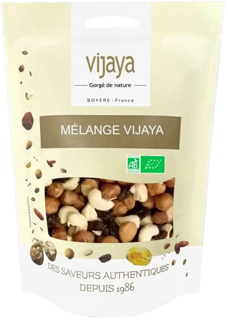 Mélange Vijaya Bio raisin, noisette, cajou, amande 250 g Vijaya