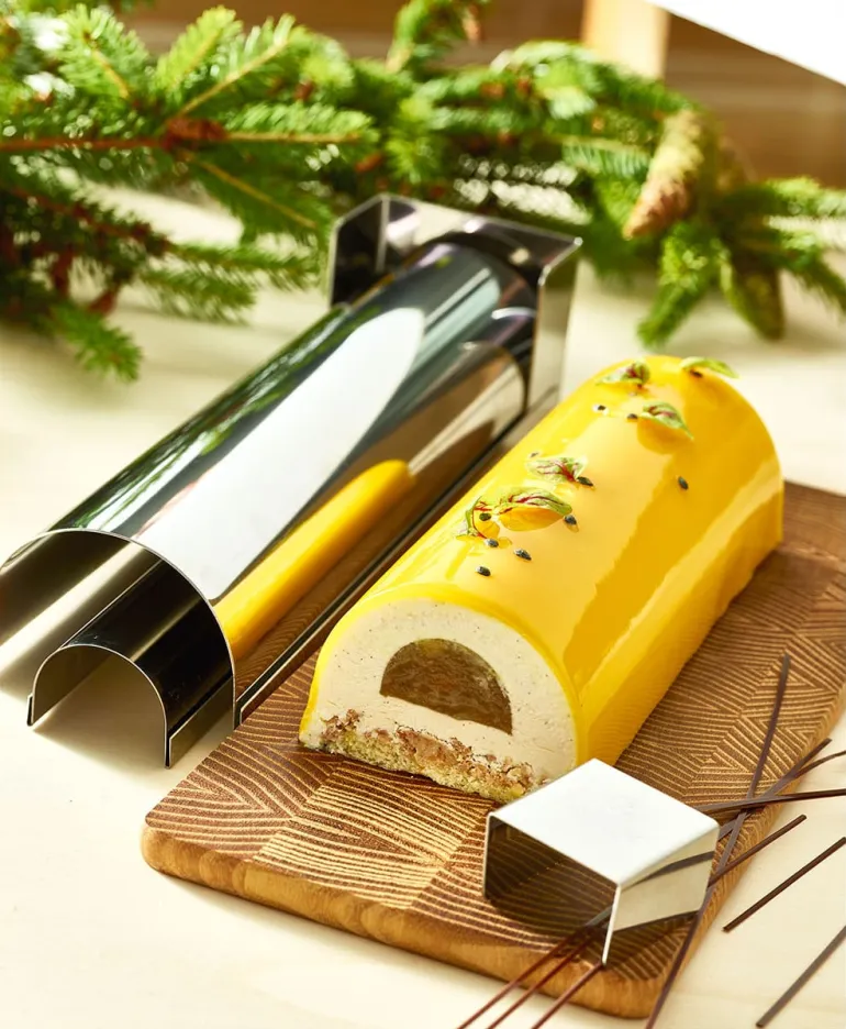 Moule à bûche démontable inox Petit modèle 30 cm x Ø 4 cm De Buyer