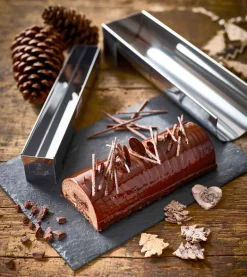 Moule à bûche démontable inox Petit modèle 30 cm x Ø 4 cm De Buyer