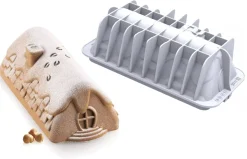 Moule à bûche silicone Chalet d'hiver 23 x 10,5 cm Silikomart