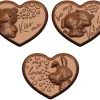 Moule chocolat 18 coeurs avec animaux