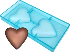 Moule chocolat 2 coeurs 9,5 x 10 cm