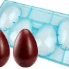 Moule chocolat demi-oeuf lisse 4 empreintes 13 x 8,7 cm
