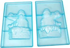 Moule chocolat double Père Noël dans la cheminée