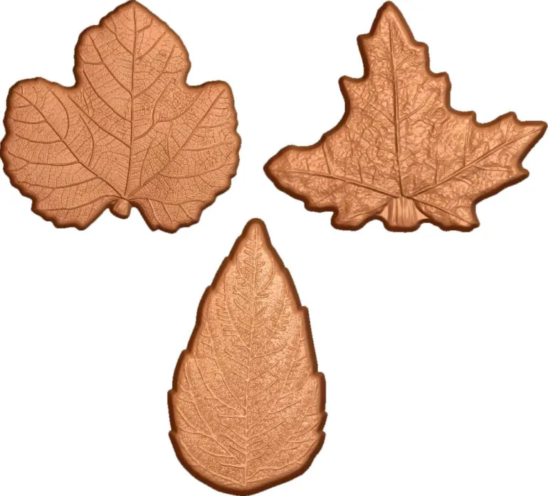 Moule chocolat 3 feuilles Erable, bouleau, figuier
