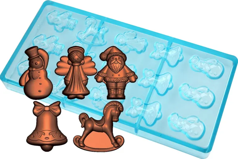 Moule chocolat 5 figurines de Noël