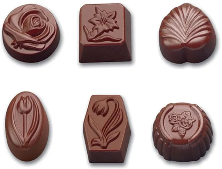 Moule chocolat fleurs assorties