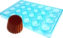 Moule chocolat 24 ronds nervurés