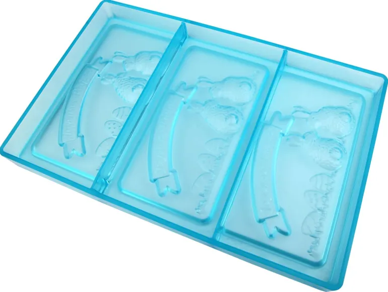 Moule chocolat Tablette Joyeuses Pâques 3 tablettes