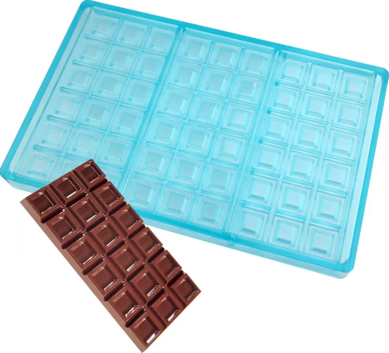 Moule chocolat 3 tablettes creuses