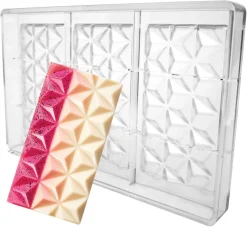 Moule chocolat 3 tablettes effet pyramide Martellato
