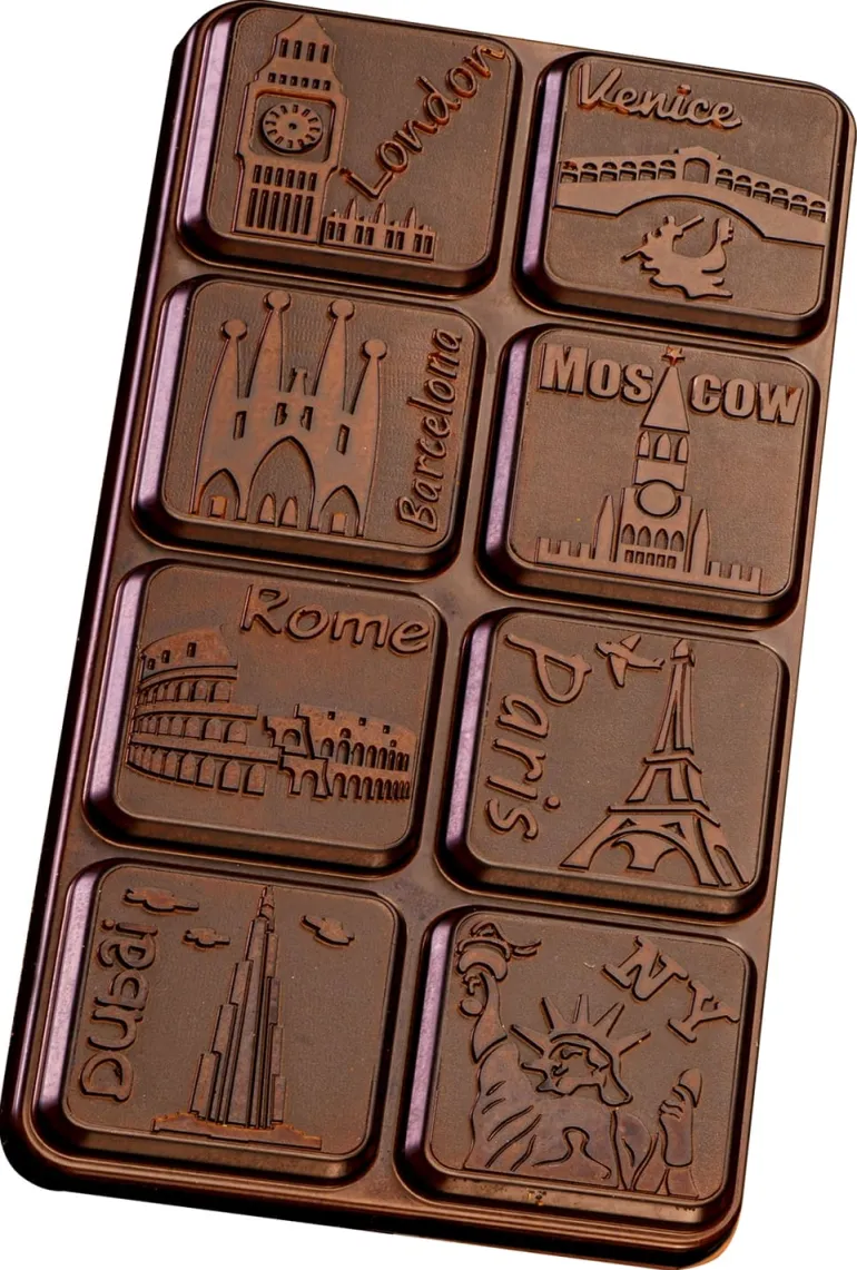 Moule chocolat 3 tablettes villes du monde Martellato