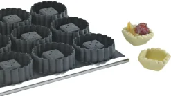 Moule Kali 15 tartelettes carrées cannelées Mallard Ferrière