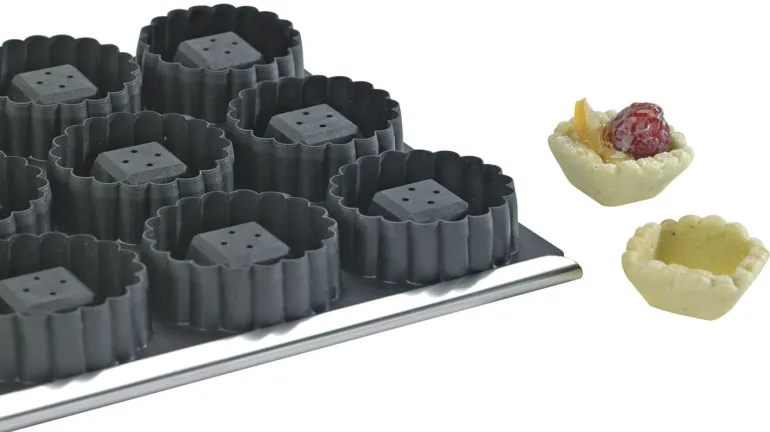 Moule Kali 15 tartelettes carrées cannelées Mallard Ferrière
