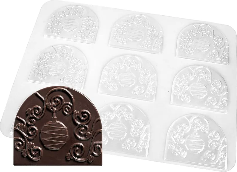 Moule pour embout de bûche forme arabesque