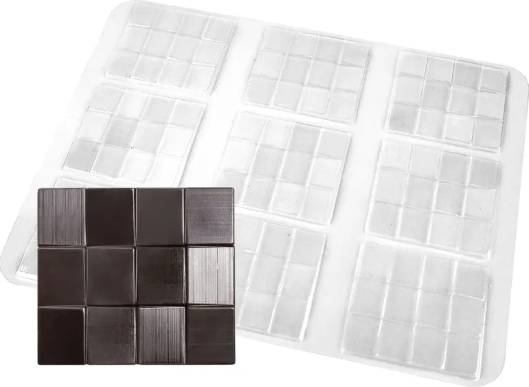 Moule pour embout de bûche forme damier