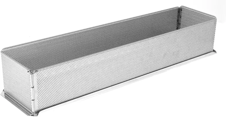 Moule à pâté en croûte large "tout inox" perforé démontable 50 x 12 x ht 9 cm Mallard Ferrière