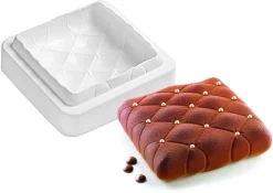 Moule silicone carré bombé matelassé 16 x 16 cm Silikomart