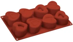 Moule silicone 8 coeur mixtes 30 x 17 cm Pavoni