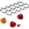 Moule silicone 18 coeurs bombés 30 x 17,5 cm Silikomart