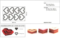 Moule silicone 8 coeurs plats 30 x 17,5 cm Silikomart